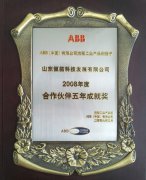 ABB合作伙伴五年成就奖